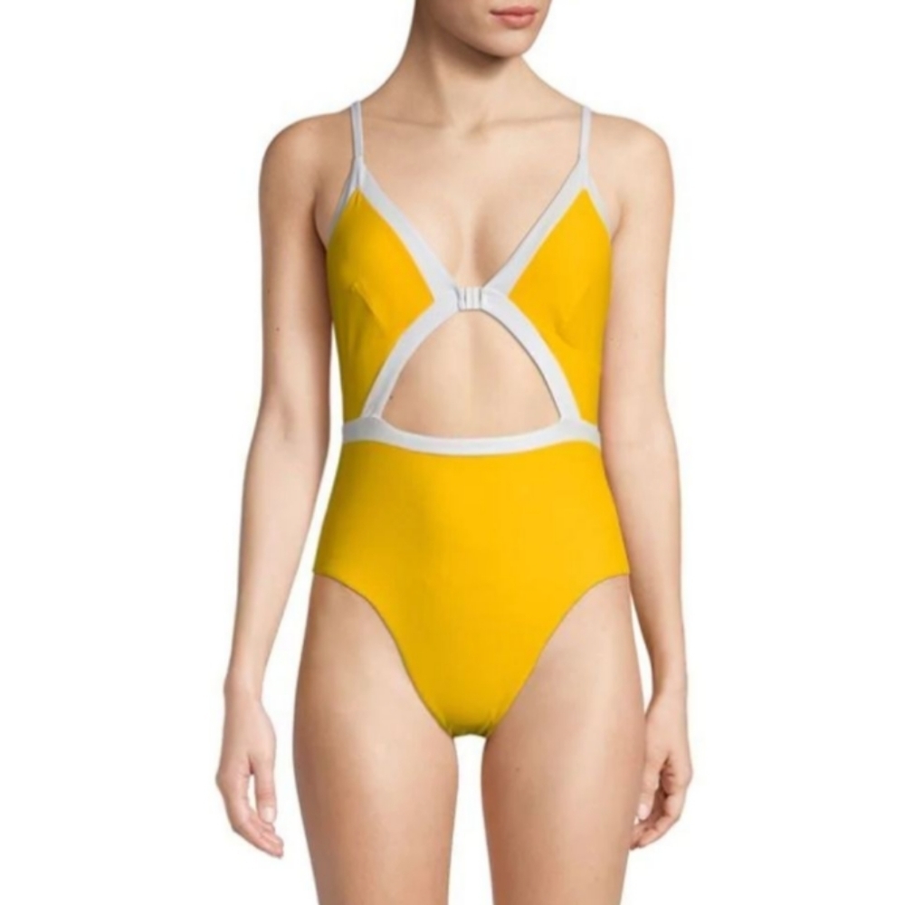 Dolce Vita Bright Yellow One-Piece with White Trim